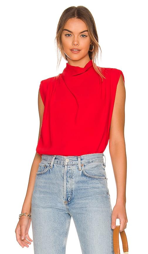 amanda uprichard x revolve sleeveless fabienne top in red.