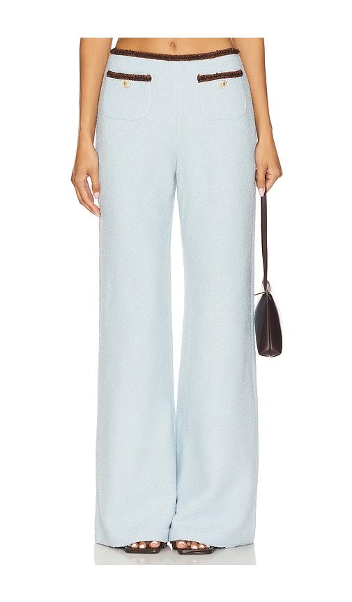 amanda uprichard x revolve windsor pant in baby blue.