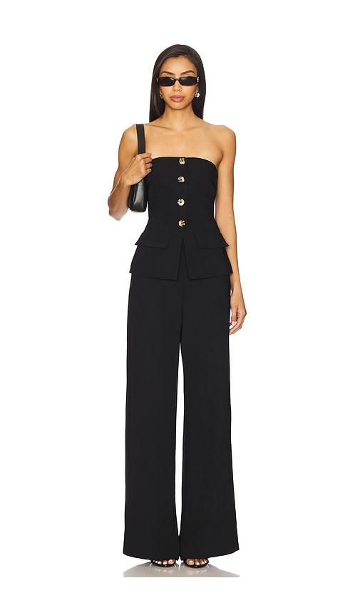 amanda uprichard yadira jumpsuit in black.