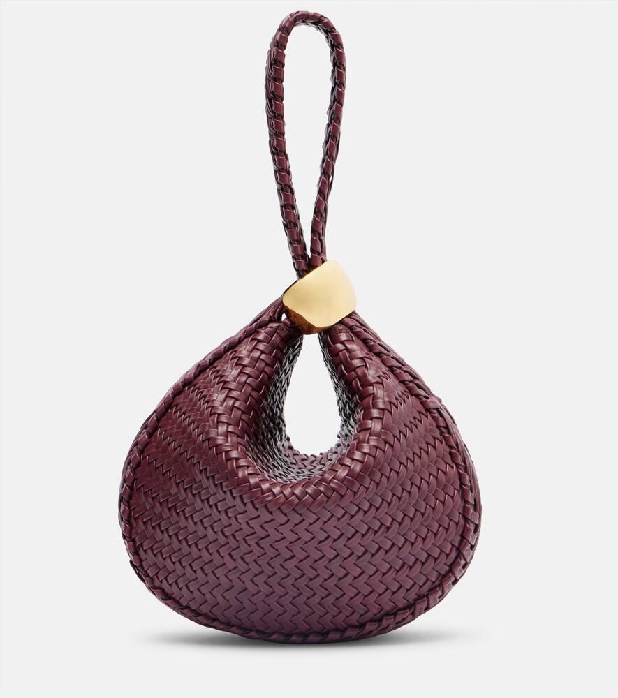 amanu zambia woven leather clutch