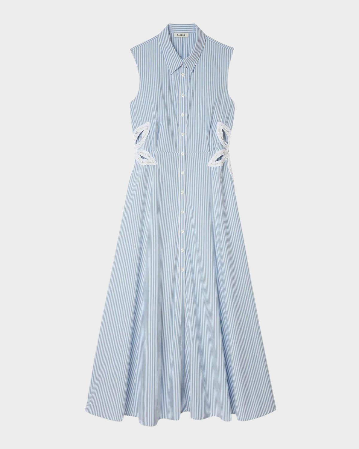 amarante floral cutout midi shirtdress