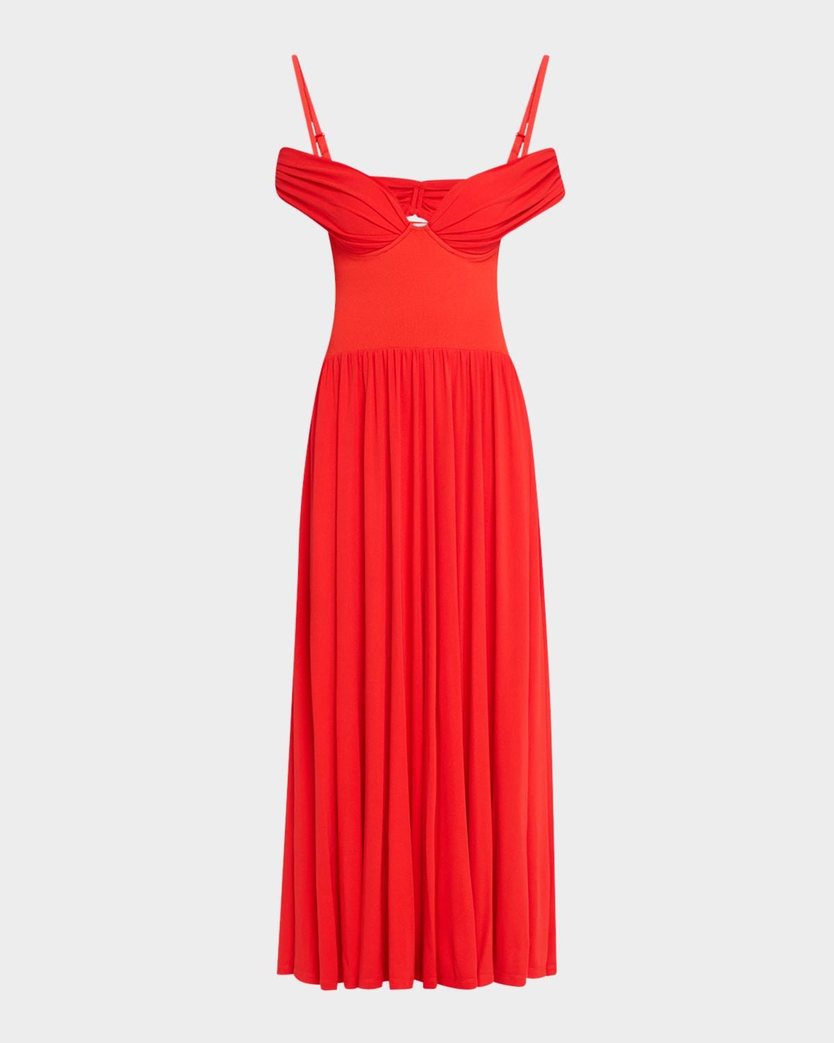 amarantha cold-shoulder jersey maxi dress