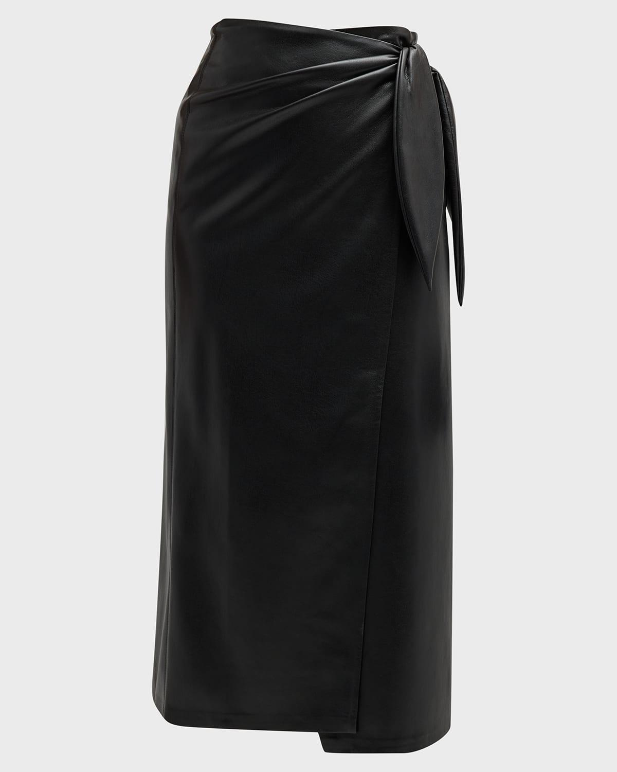 amas faux leather midi skirt
