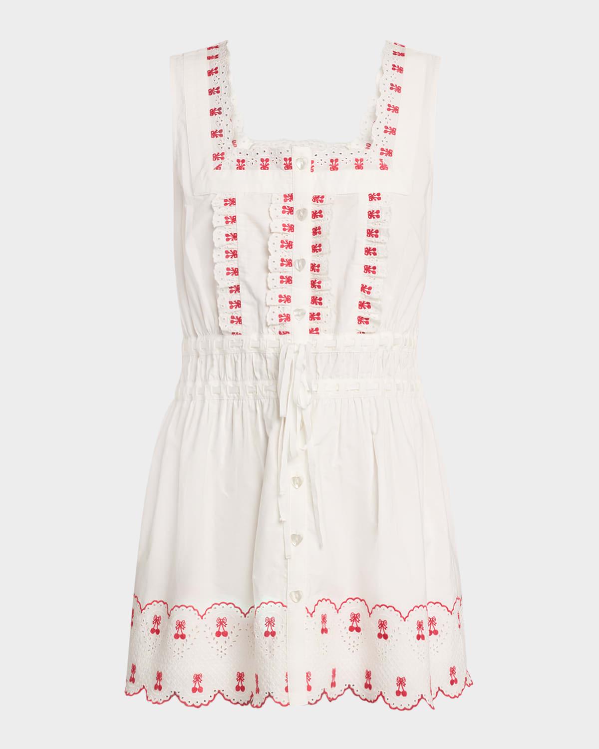 amaya embroidered cherry mini dress