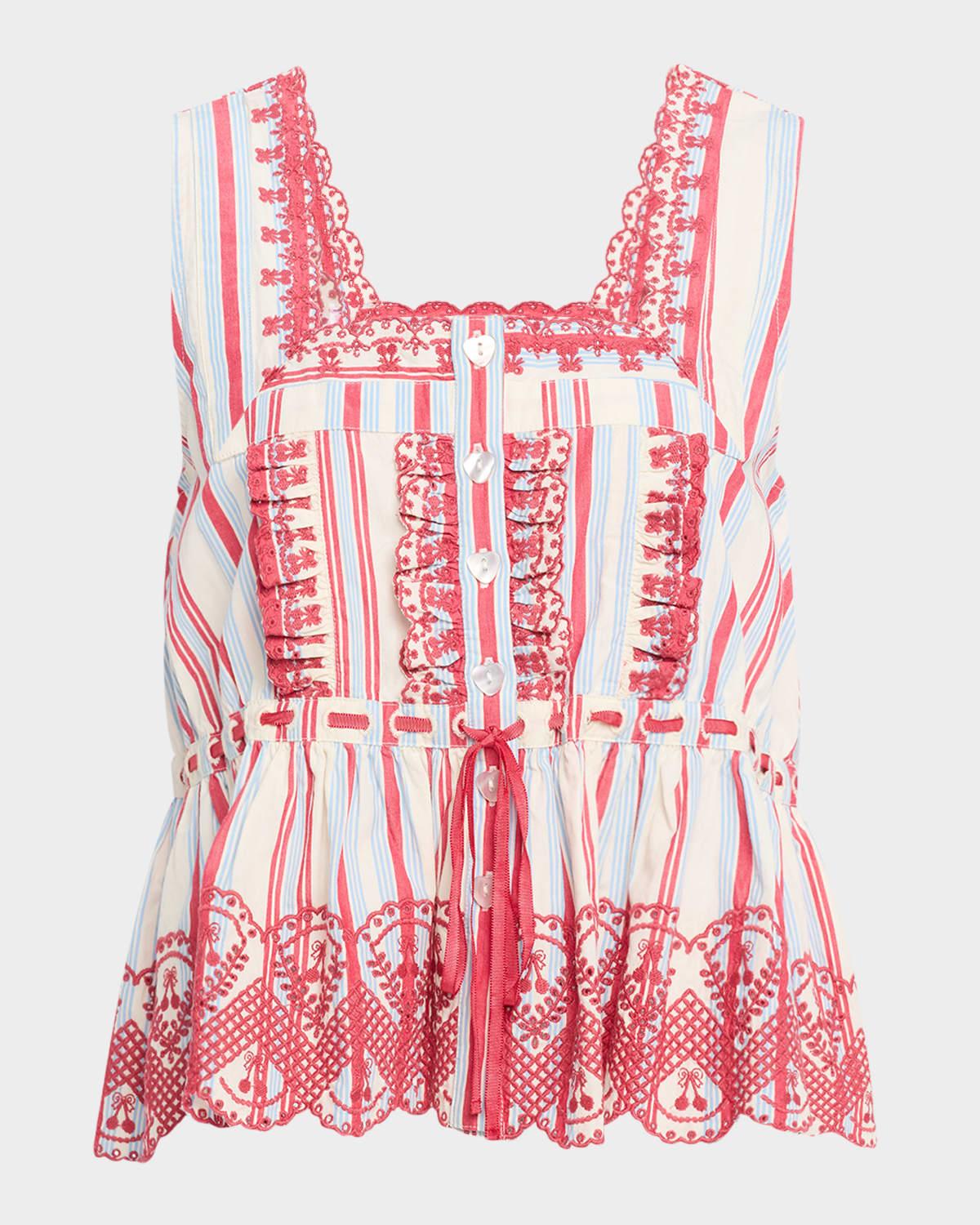 amaya embroidered sleeveless blouse