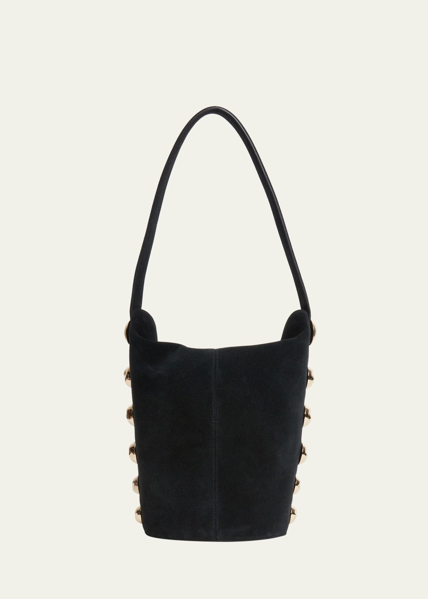 amaya studded leather bucket bag