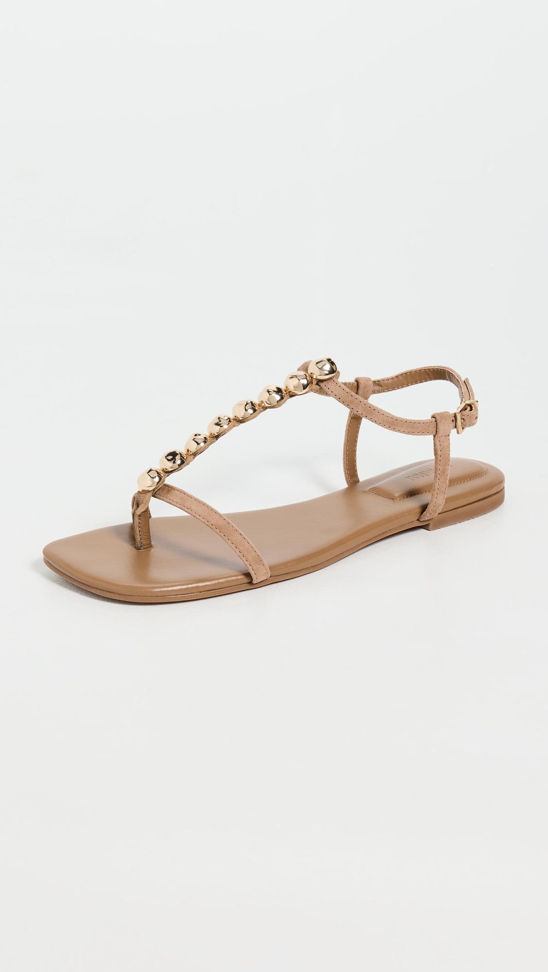 amaya suede thong flat sandals