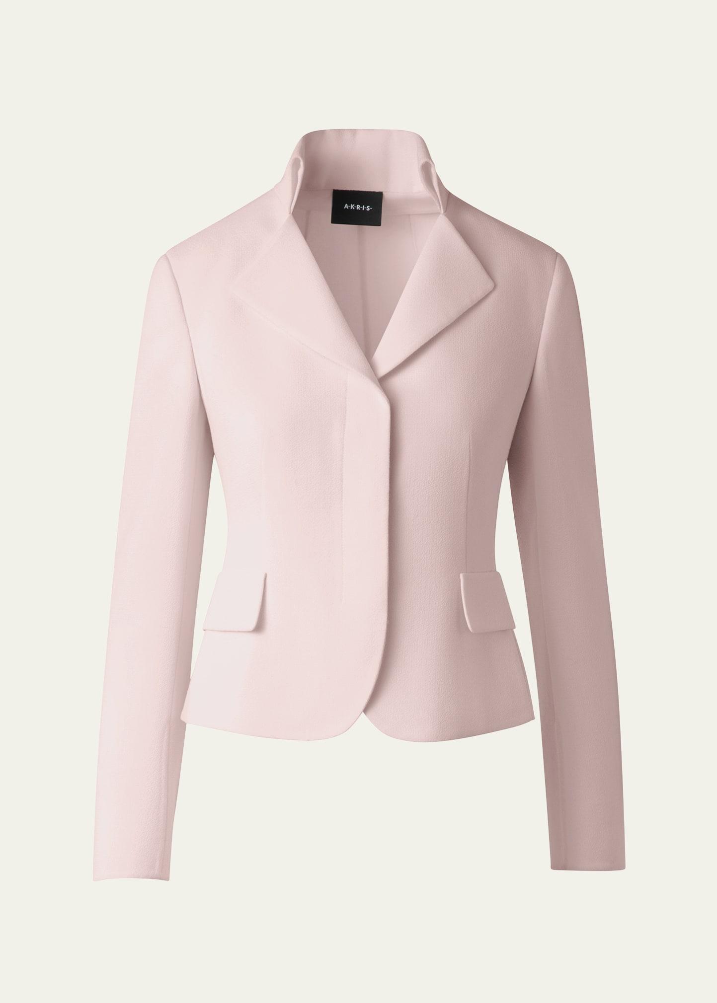 amber short wool crepe double-face jacket