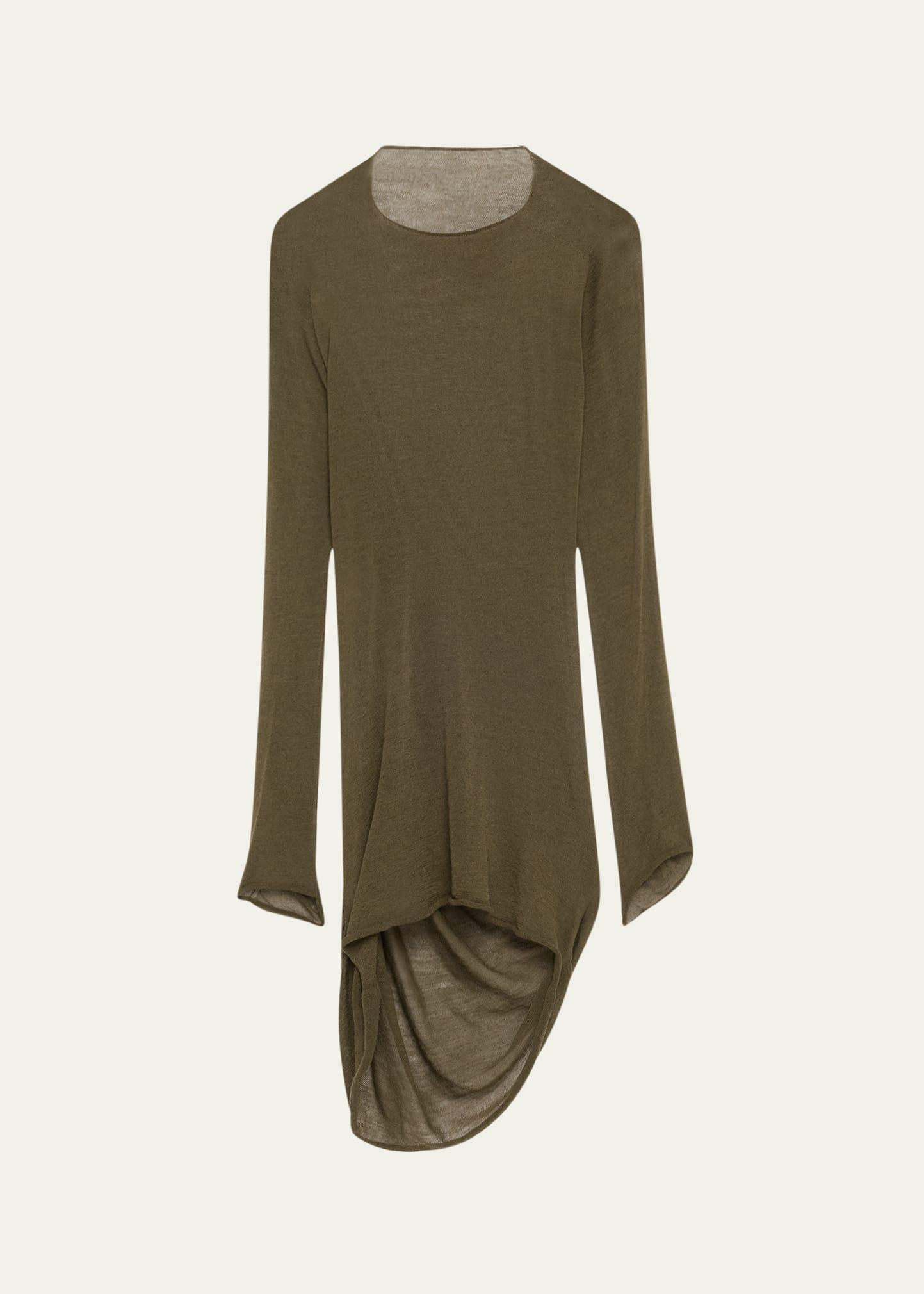 ambiguous asymmetric wool tunic dress