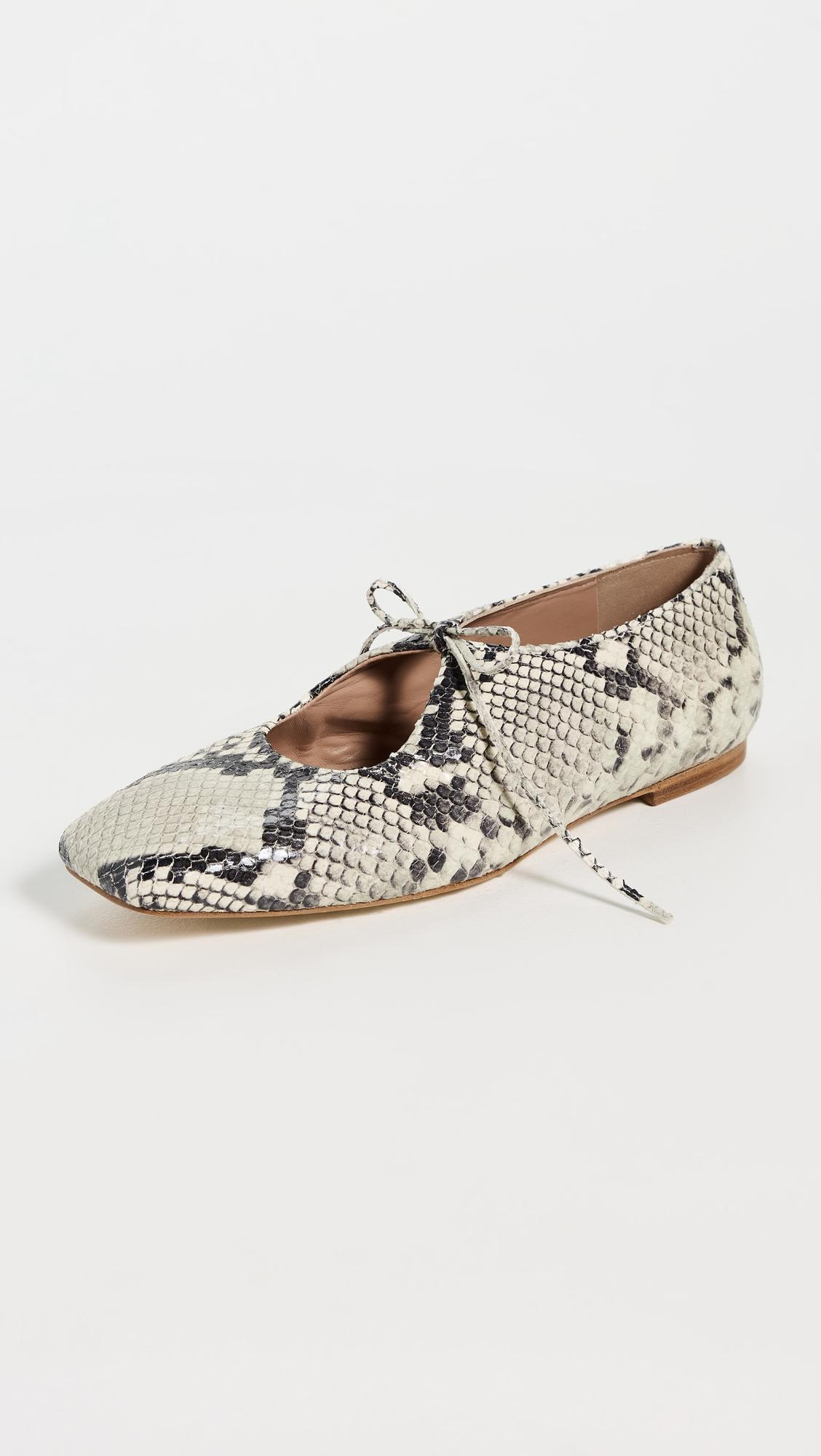amelia gray faux python flats
