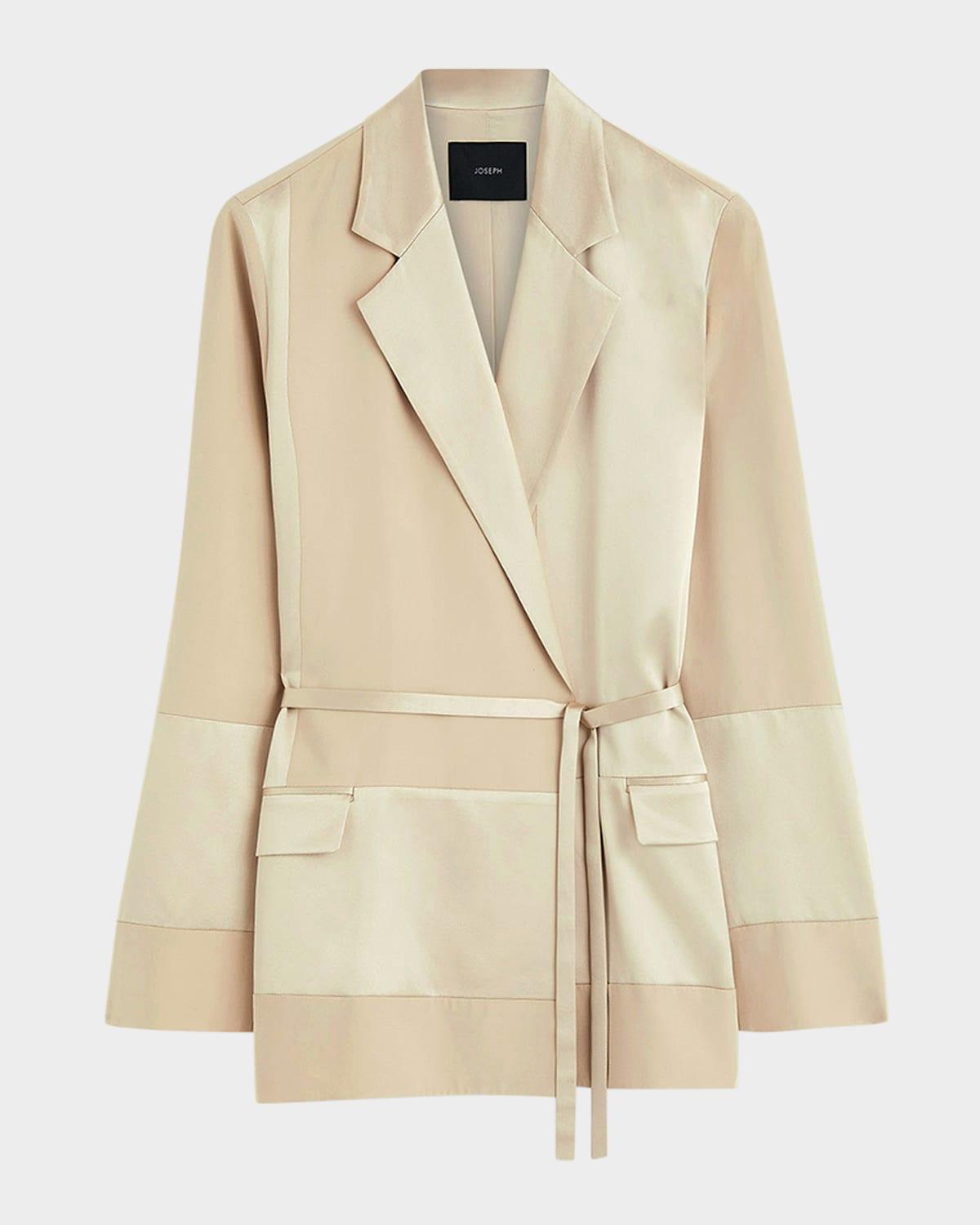 amelia paneled silk satin jacket