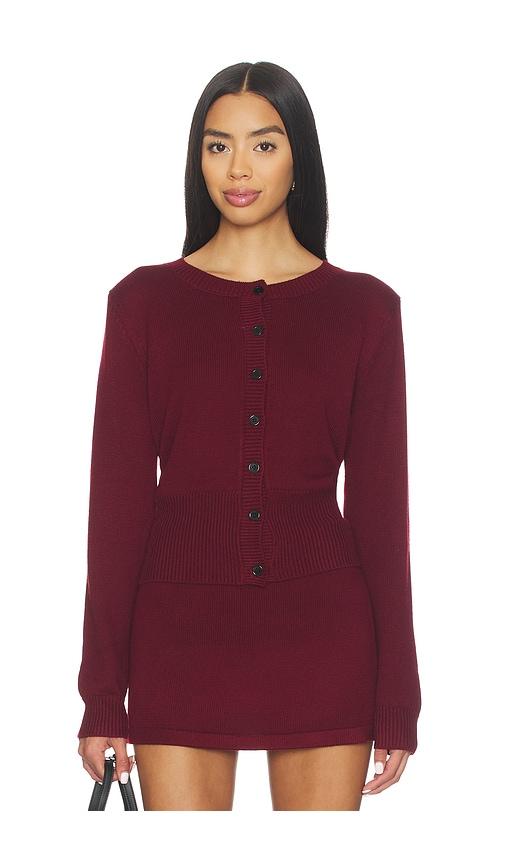 amelie teje elle knit top in red.