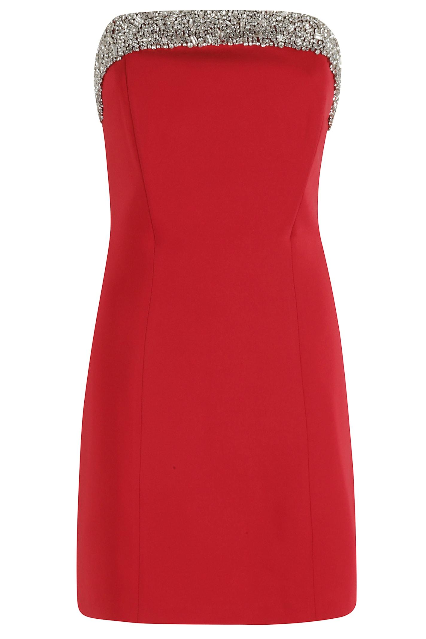 amen dress in crepe w jewel embroidery