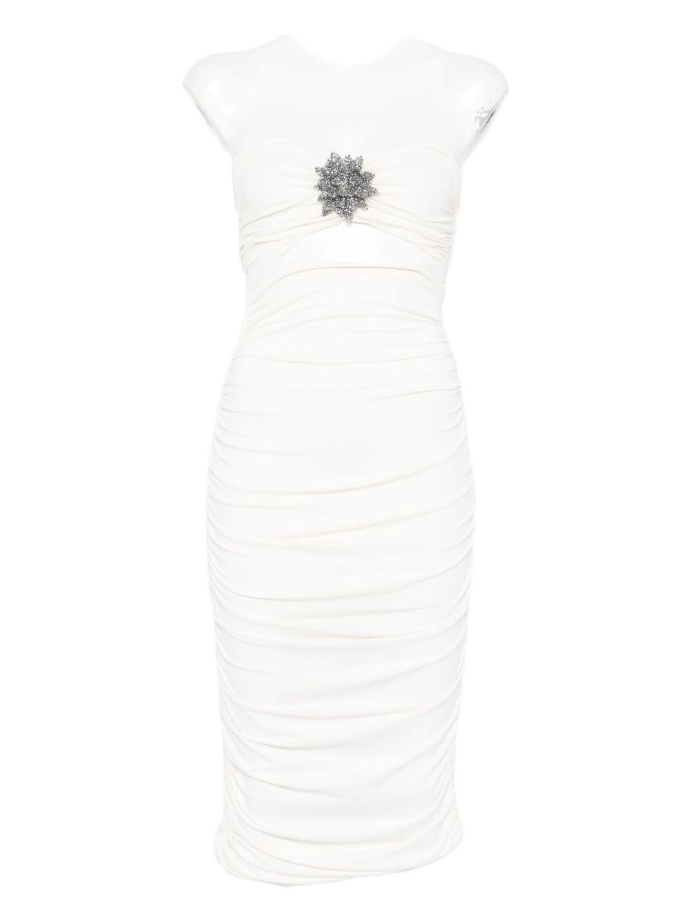 amen dress with cut-out detail in white