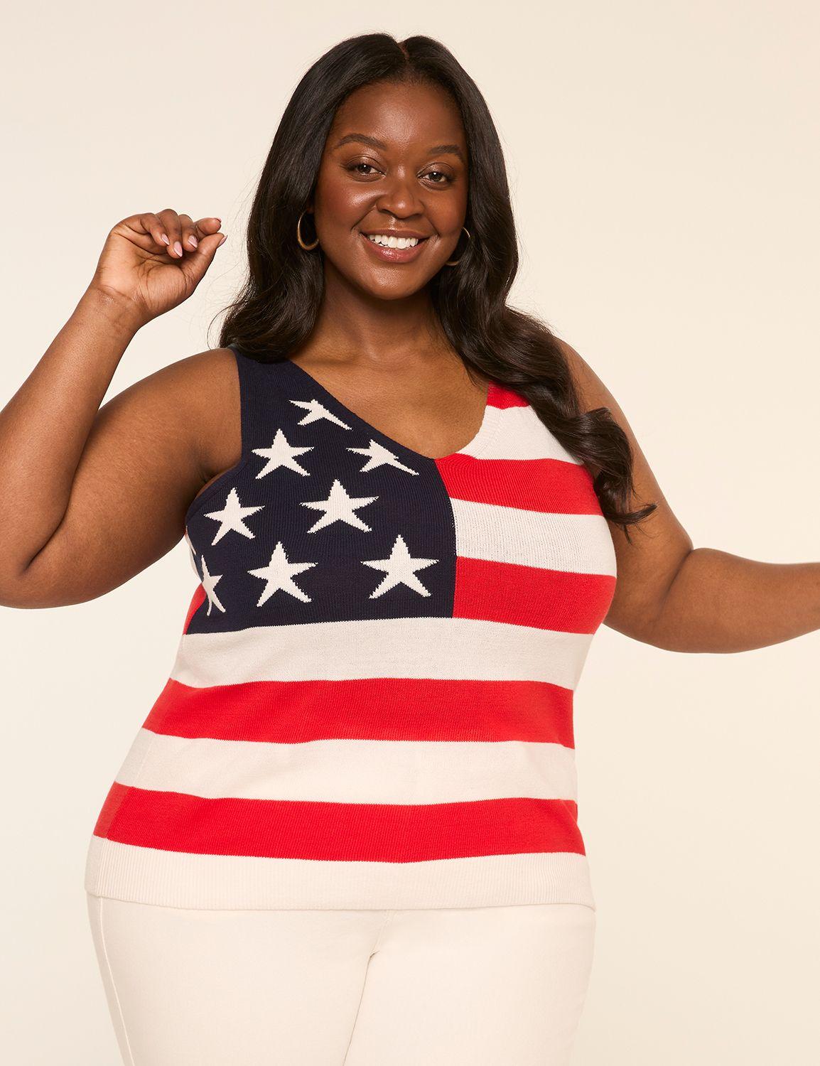 american flag sweater tank