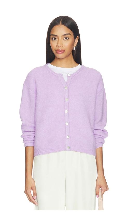 american vintage crew cardigan in lavender.
