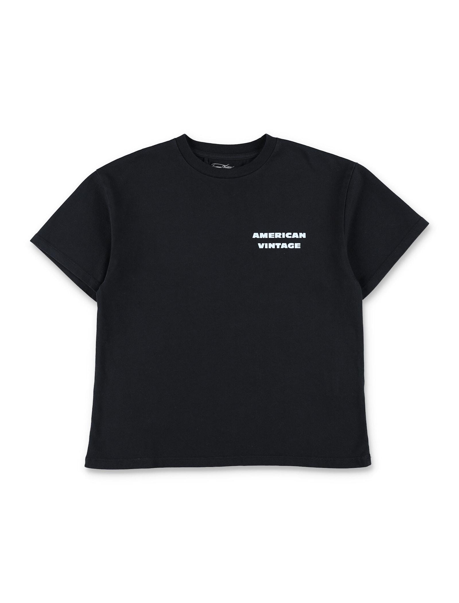 american vintage kids fizvalley black logo t-shirt
