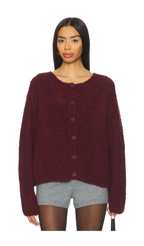 american vintage zolly cardigan in burgundy.