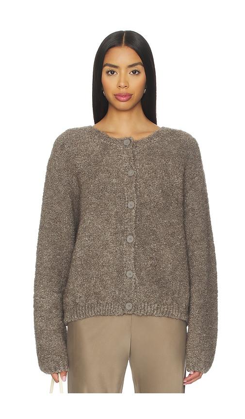 american vintage zolly cardigan in taupe.