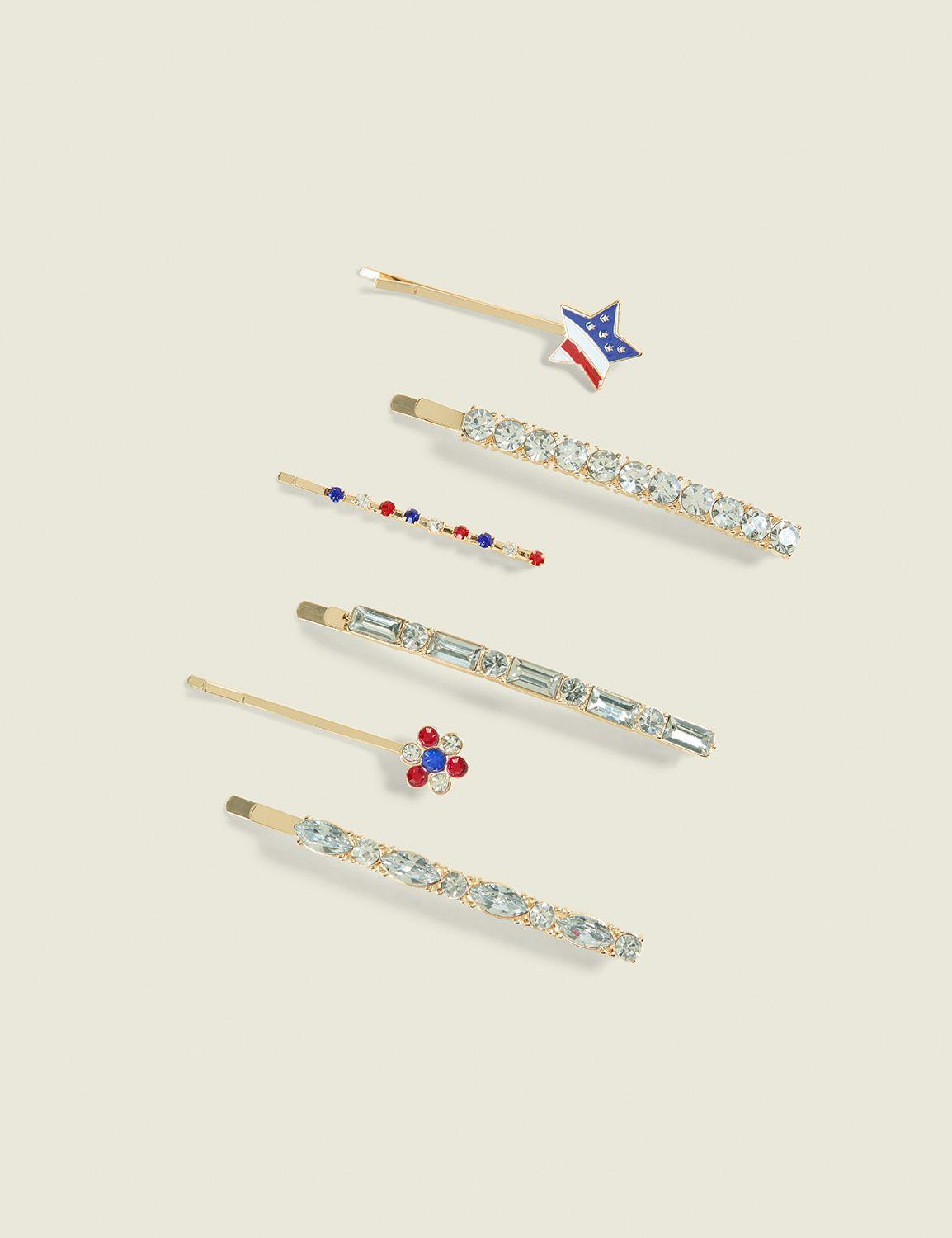 americana hair clip 6-pack