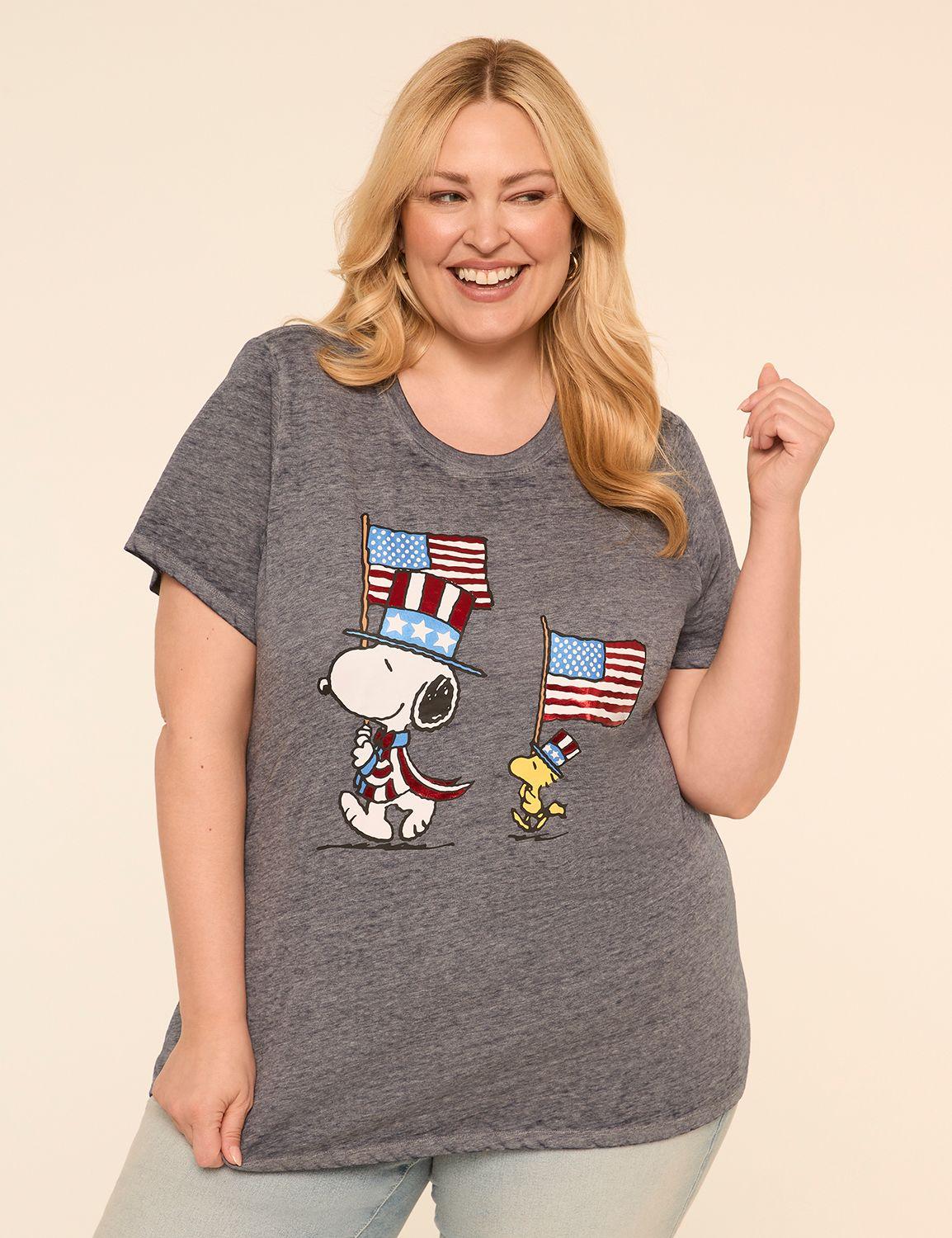 americana snoopy & woodstock graphic tee