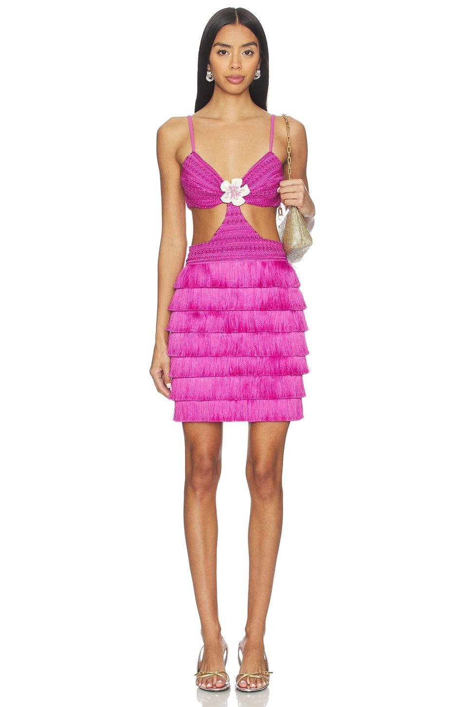 amethyst fringe mini dress