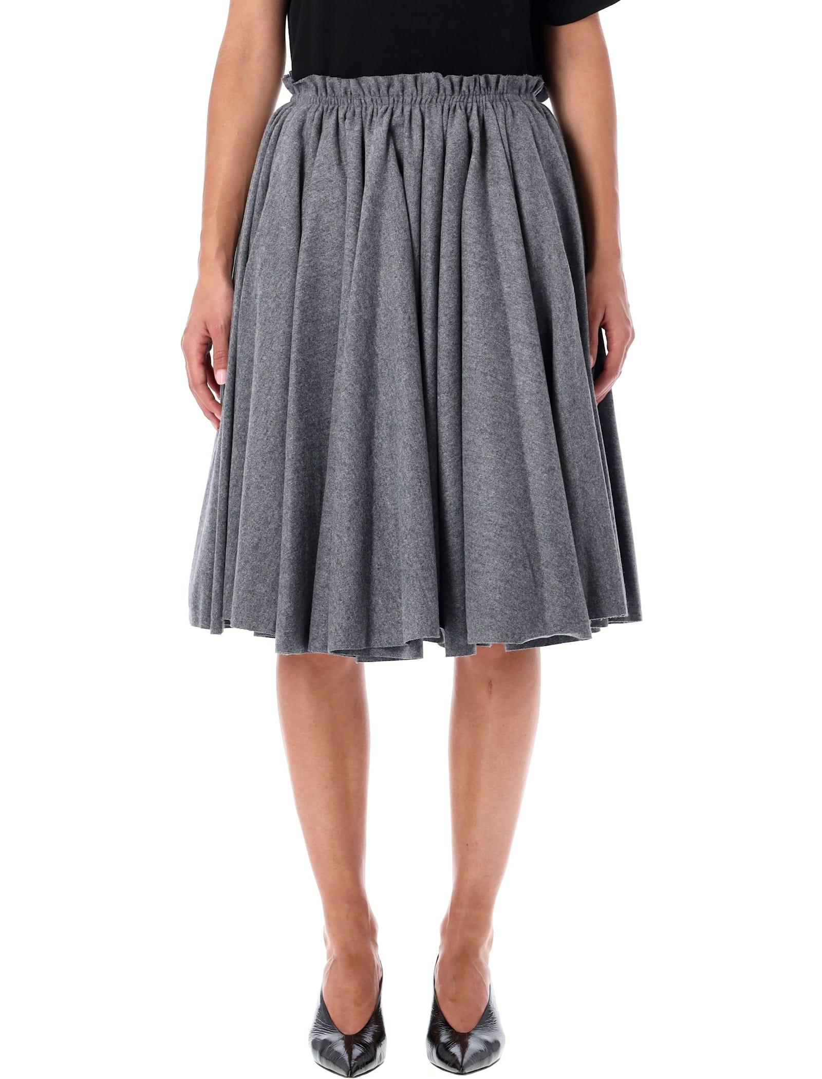 ami alexandre mattiussi ami paris corolla wool flannel midi skirt