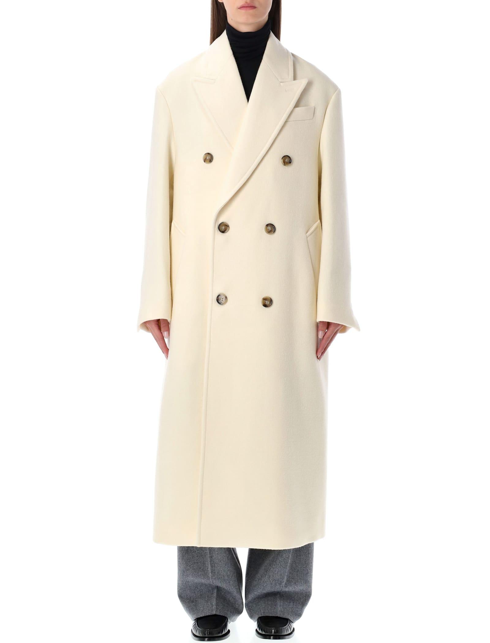 ami alexandre mattiussi ami paris wool double-breasted long coat