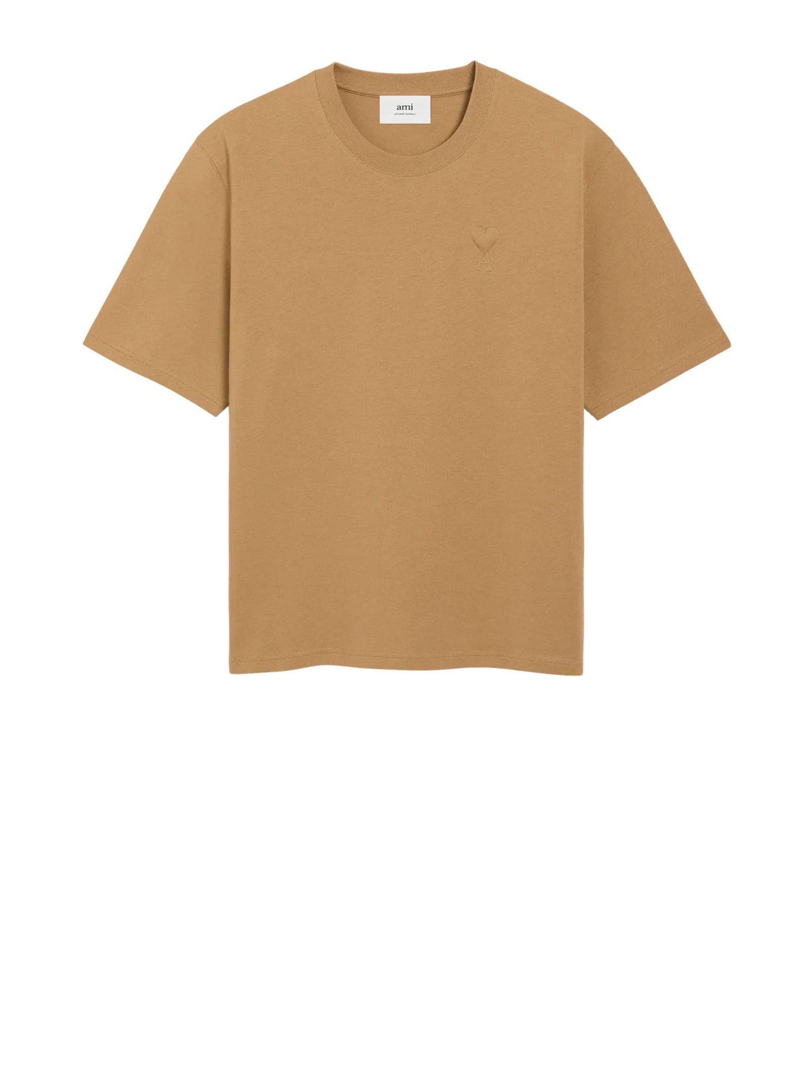 ami alexandre mattiussi ami t-shirts and polos brown