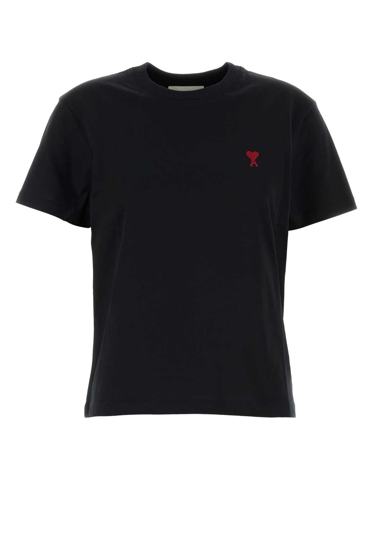ami alexandre mattiussi black cotton t-shirt