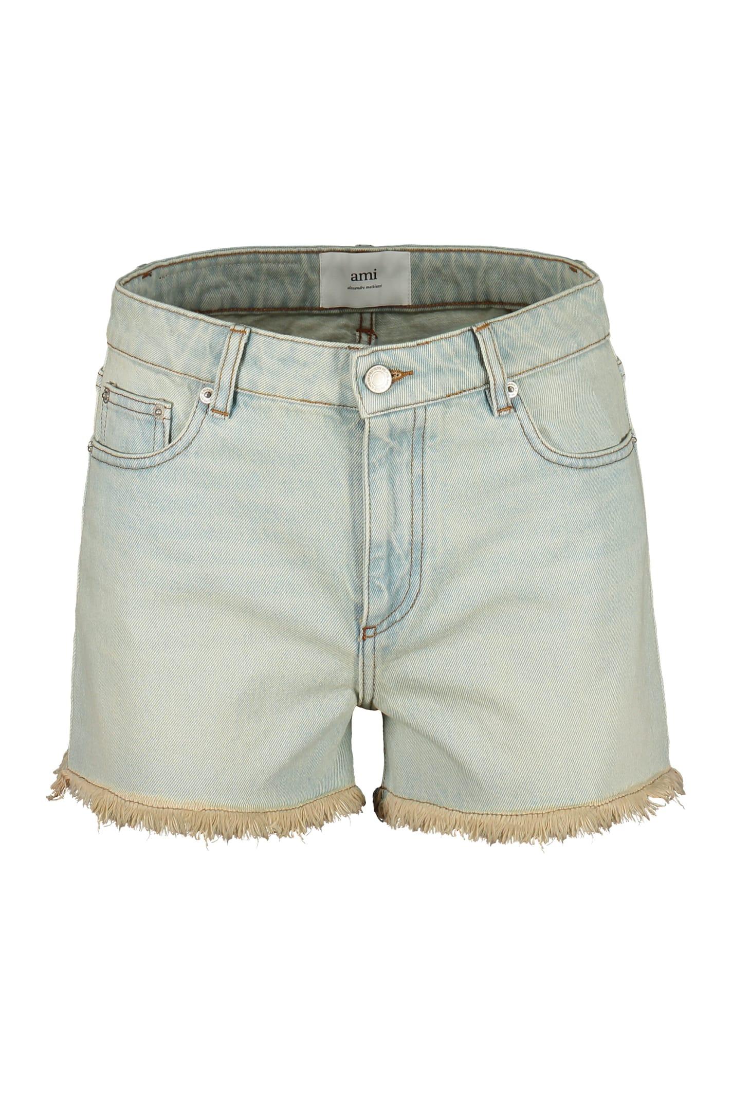 ami alexandre mattiussi denim shorts