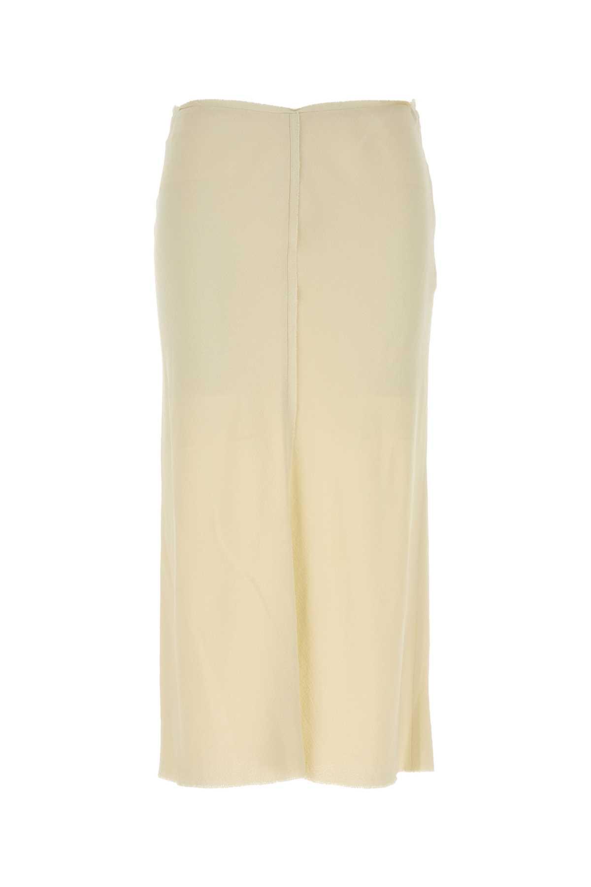 ami alexandre mattiussi ivory stretch viscose skirt