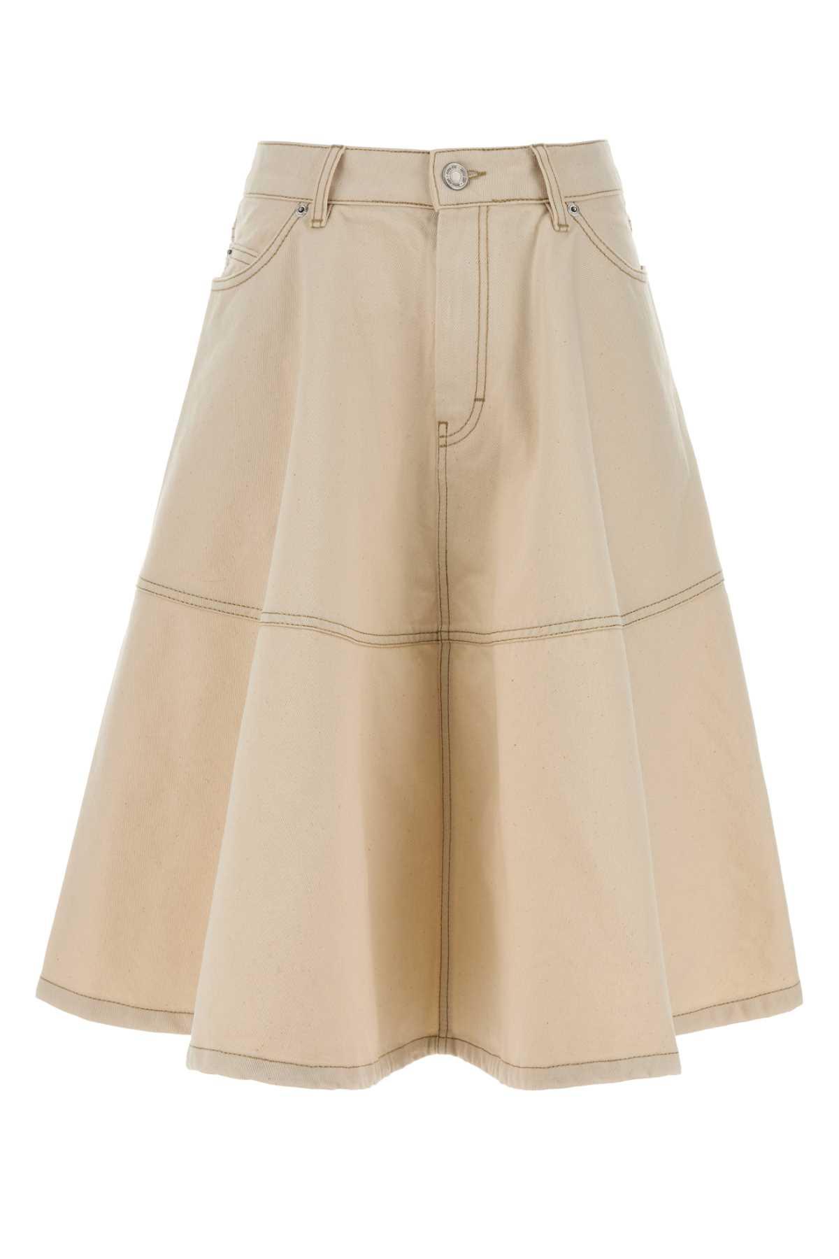ami alexandre mattiussi melange ivory denim skirt