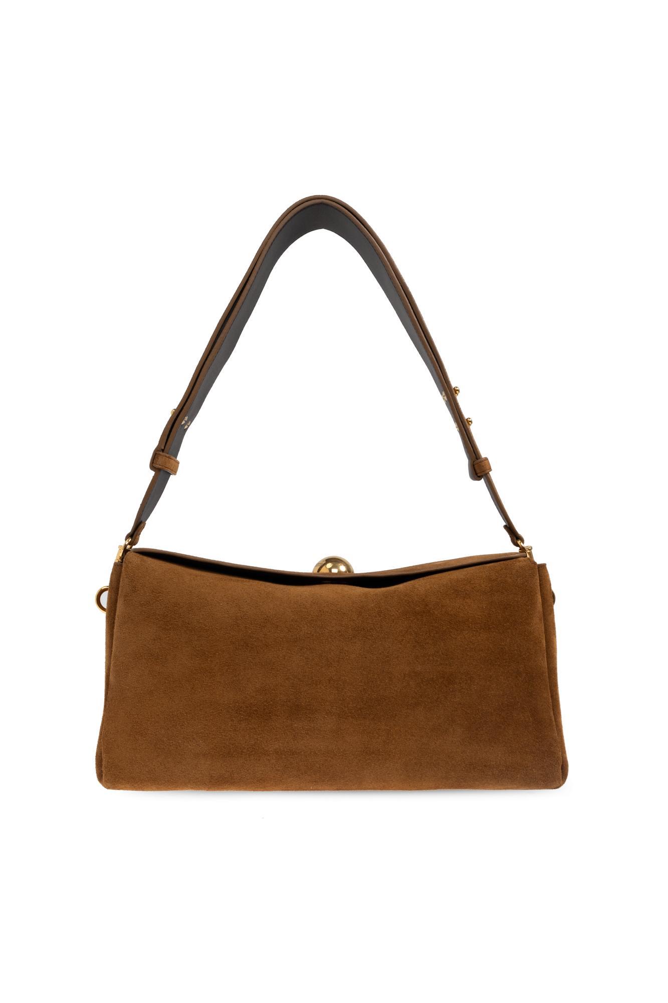 ami alexandre mattiussi suede shoulder bag