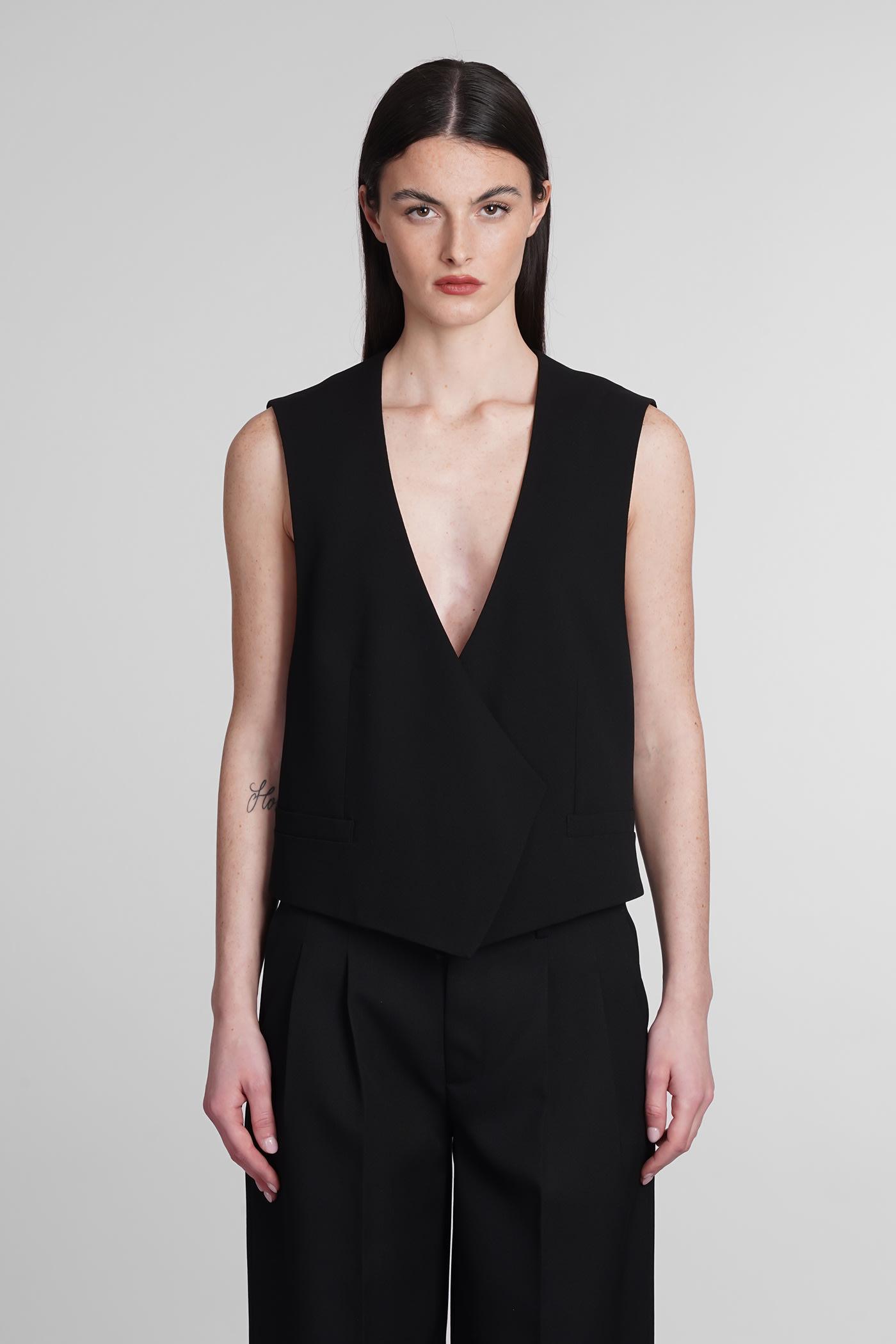 ami alexandre mattiussi vest in black wool