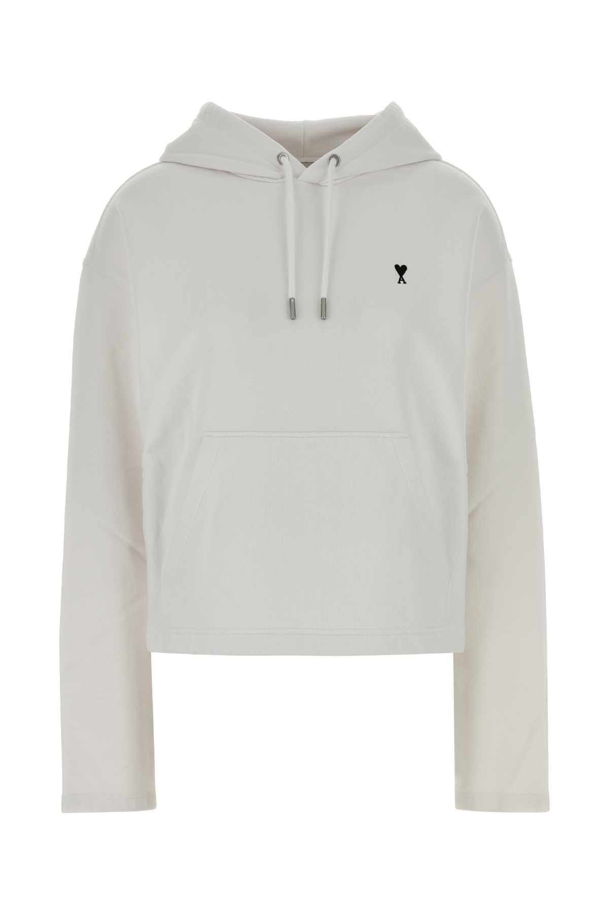 ami alexandre mattiussi white cotton sweatshirt
