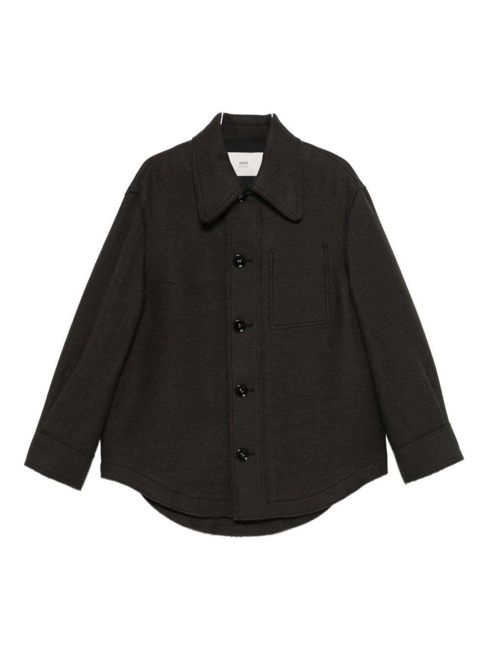 ami alexandre mattiussi wool shirt jacket
