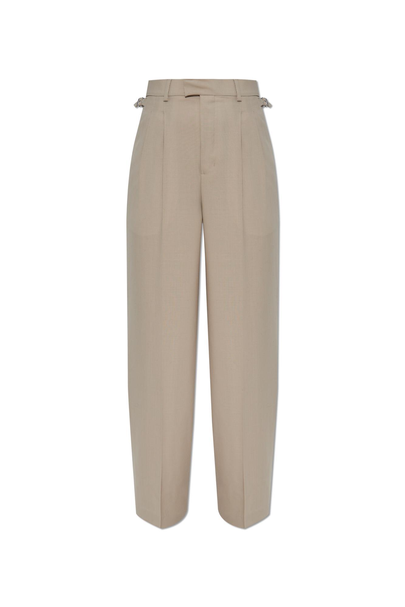 ami alexandre mattiussi wool trousers with pleats