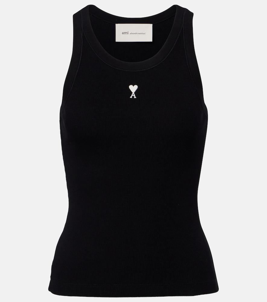 ami paris ami de caur cotton jersey tank top