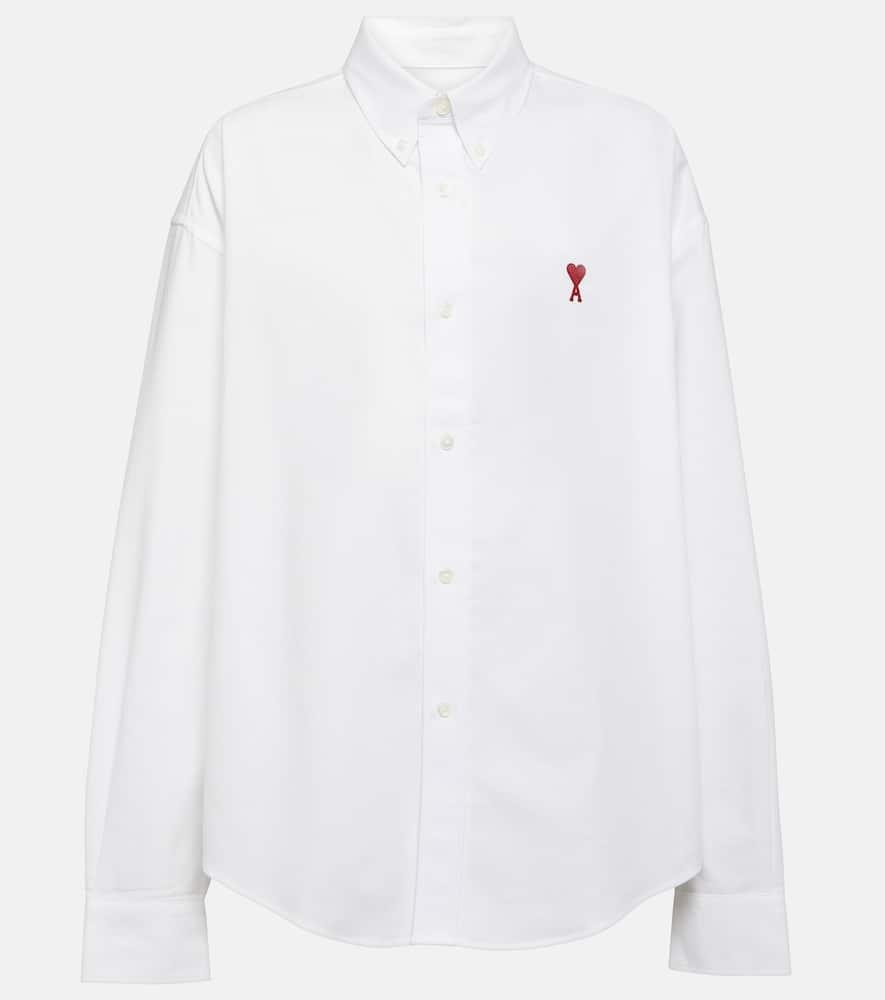 ami paris ami de caur cotton poplin shirt