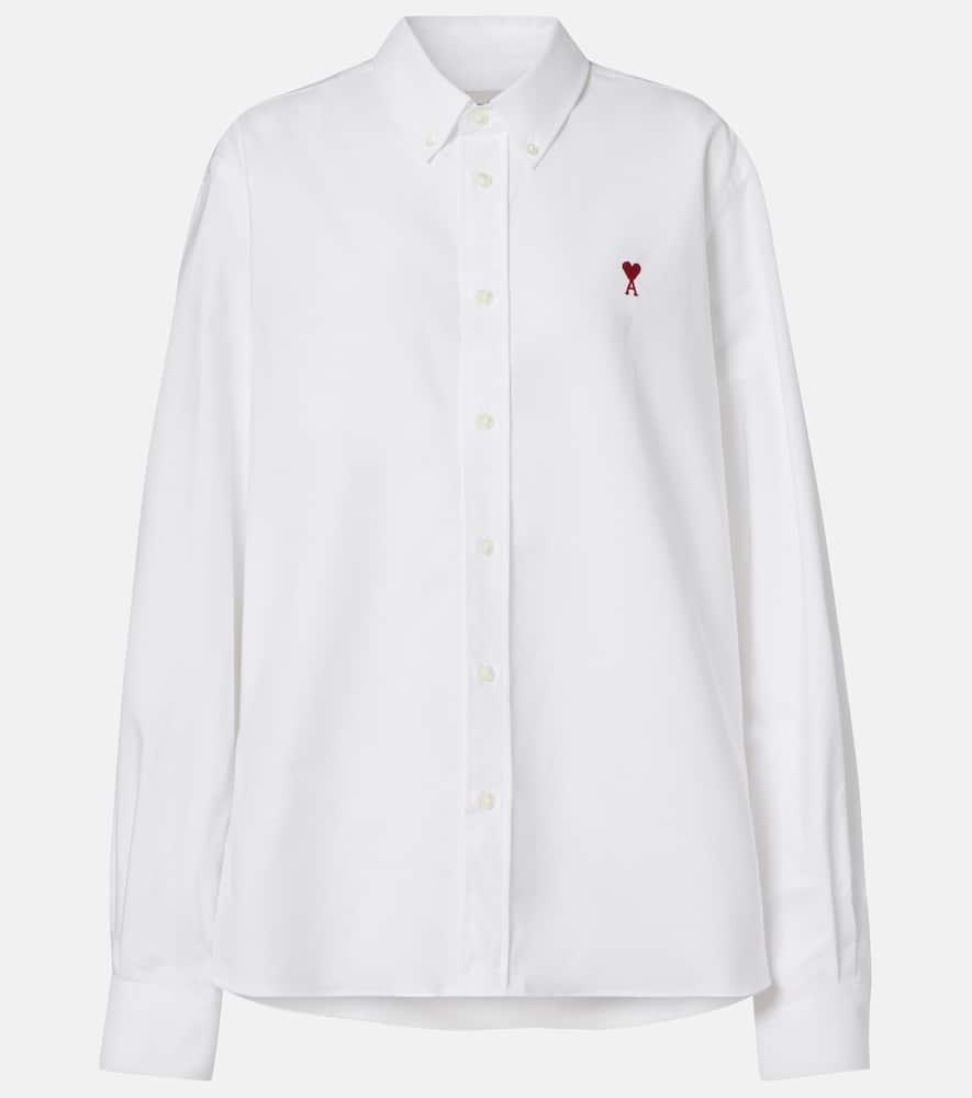 ami paris ami de caur cotton poplin shirt