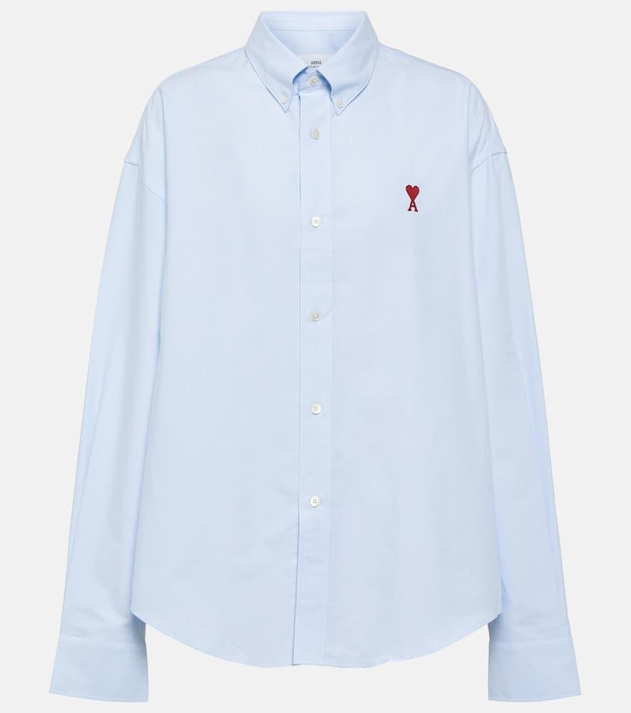 ami paris ami de caur cotton poplin shirt