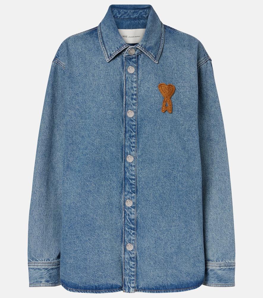 ami paris ami de caur denim shirt
