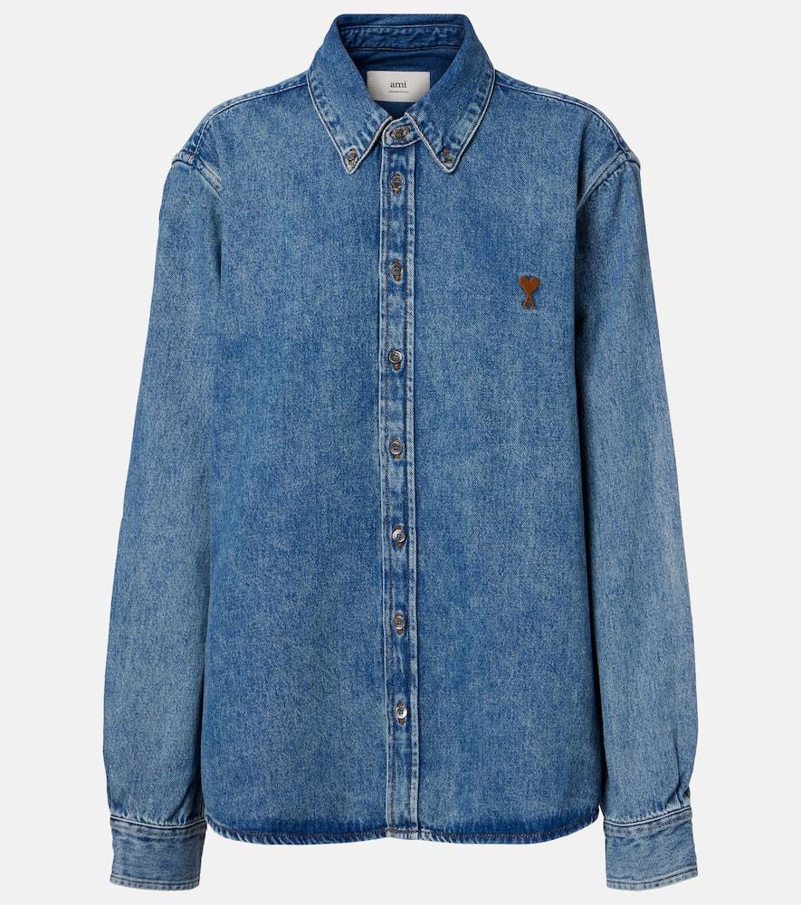 ami paris ami de caur denim shirt