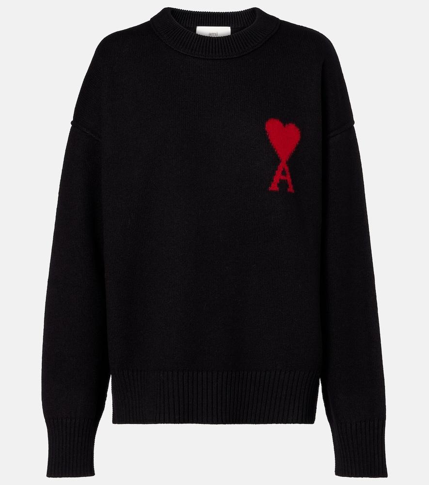 ami paris ami de caur virgin wool sweater