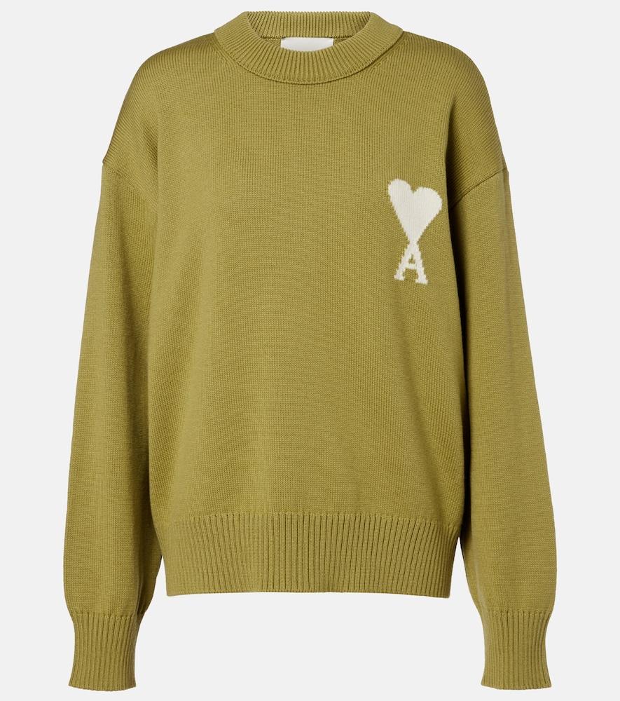 ami paris ami de caur wool and cotton sweater