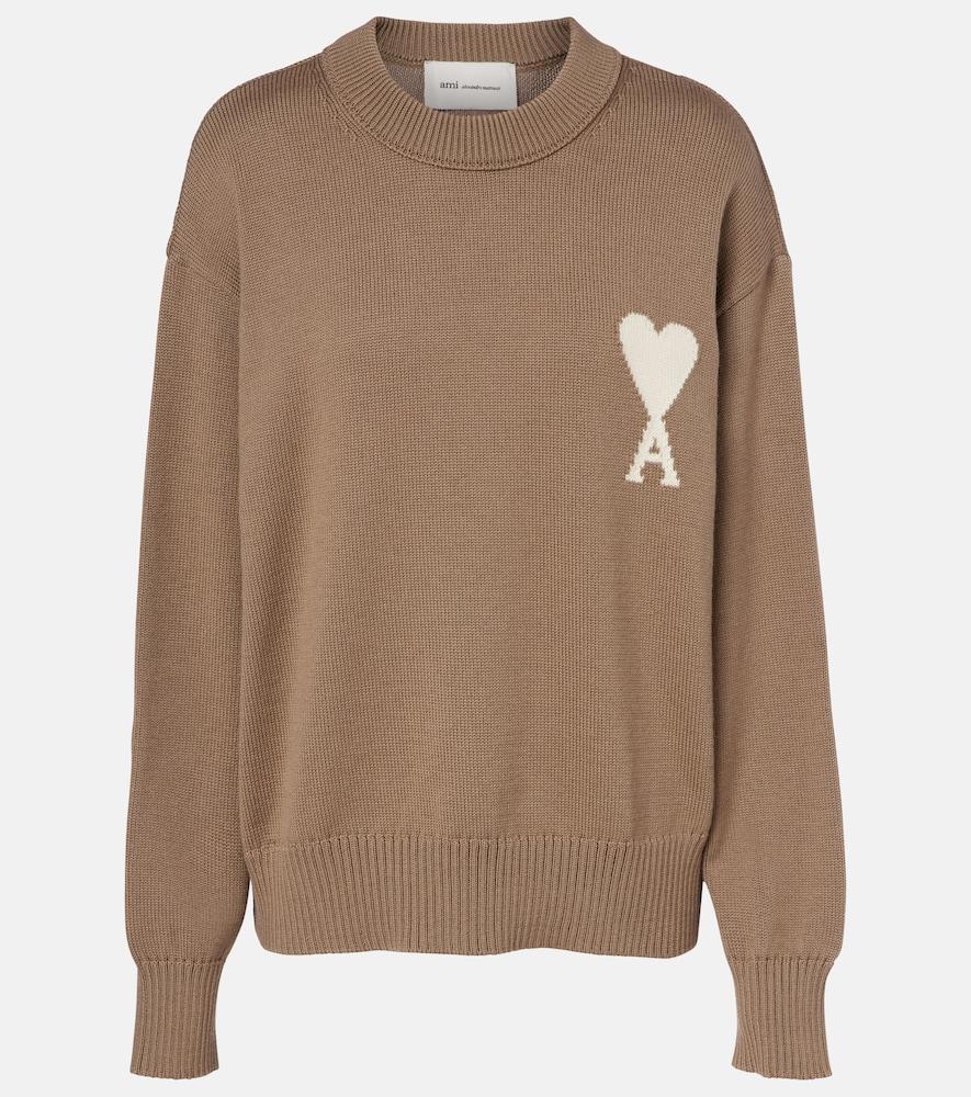 ami paris ami de caur wool and cotton sweater