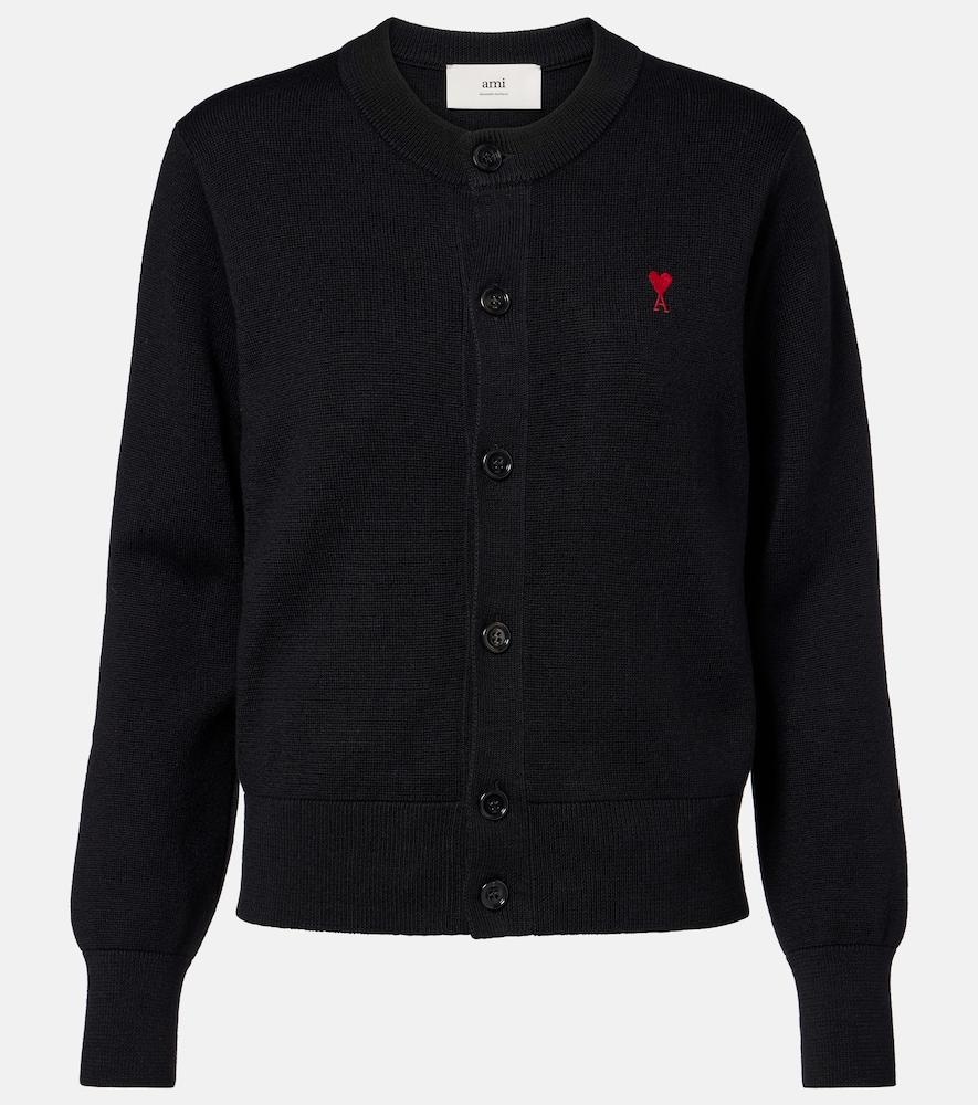 ami paris ami de caur wool cardigan