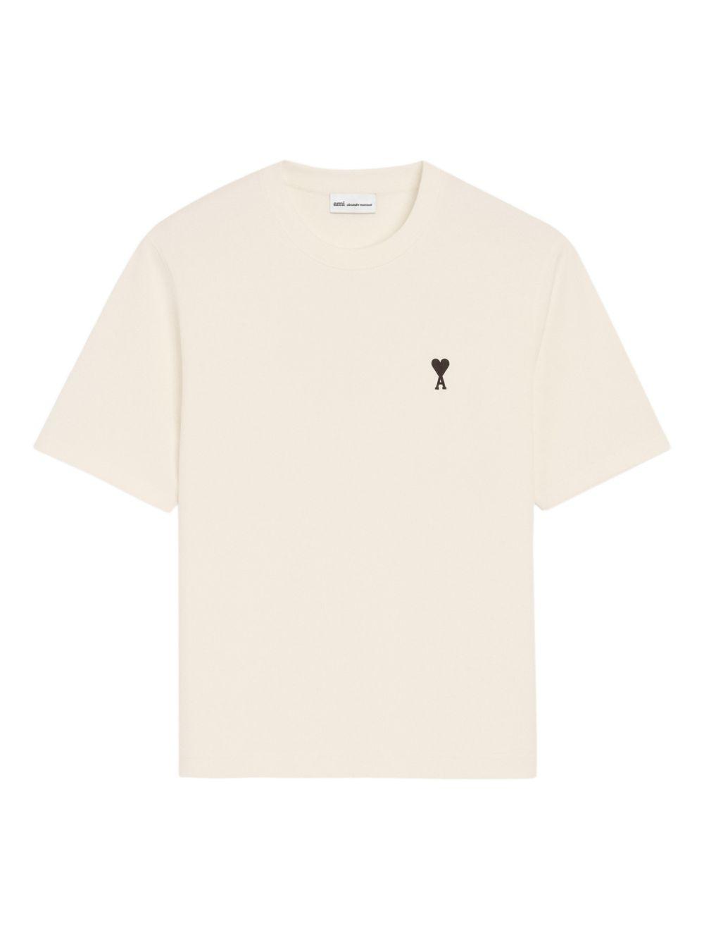 ami paris ami t-shirts and polos blanc creme - women