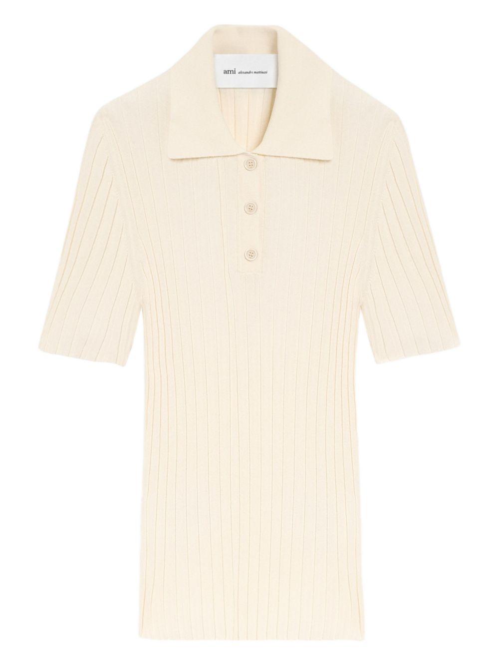 ami paris ami t-shirts and polos blanc creme - women